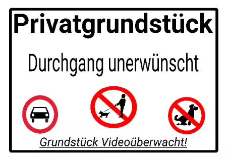 Warnschild Zutritt verbotenWarnung - Zutritt verboten Durchgang unerwünscht Bild