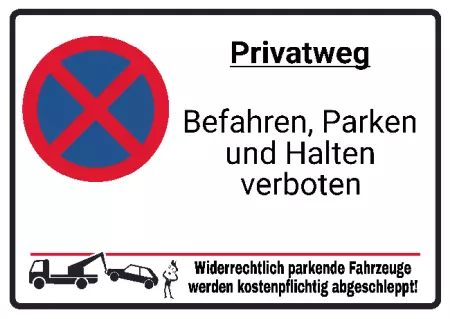 Warnschild Zutritt verbotenWarnung - Zutritt verboten Privatweg Bild