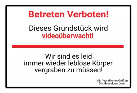 Warnschild Zutritt verbotenWarnung - Zutritt verboten Betreten Verboten! Bild
